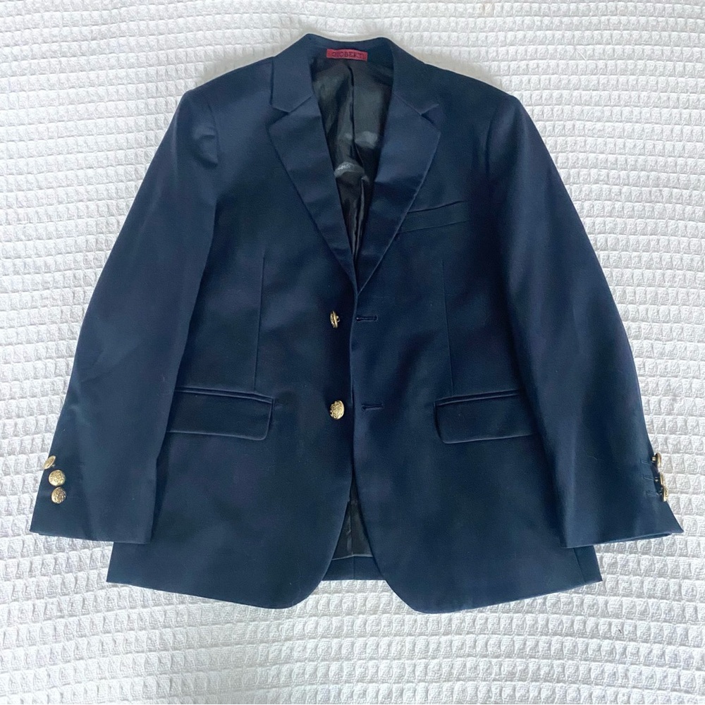 Gioberti boys Classic Navy Blazer with Gold Accents size 8